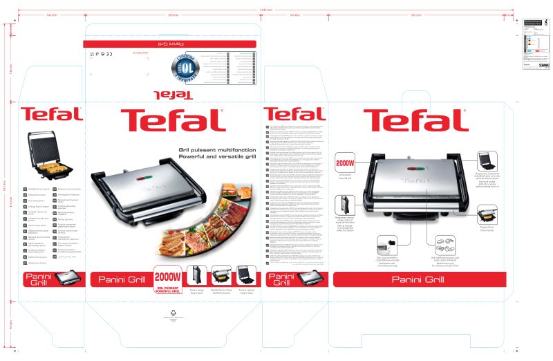 Tefal GC308840 Health Grill Panini Machine for sale online